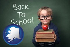 the back-to-school concept - with Alaska icon