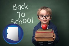 the back-to-school concept - with AZ icon