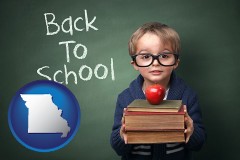 the back-to-school concept - with Missouri icon