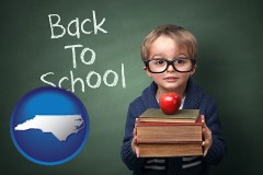 the back-to-school concept - with North Carolina icon
