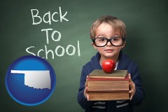 the back-to-school concept - with Oklahoma icon