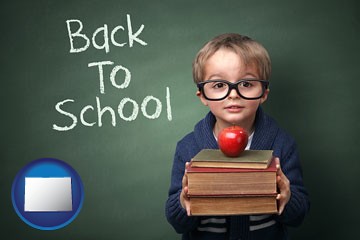 the back-to-school concept - with Colorado icon