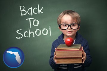 the back-to-school concept - with Florida icon
