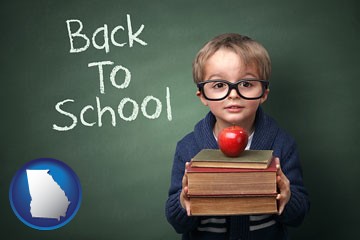 the back-to-school concept - with Georgia icon