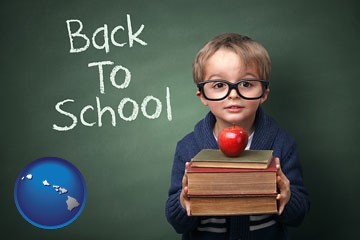 the back-to-school concept - with Hawaii icon