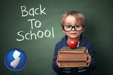 the back-to-school concept - with New Jersey icon