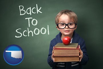 the back-to-school concept - with Oklahoma icon