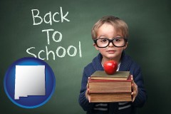 the back-to-school concept - with NM icon