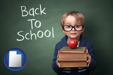 the back-to-school concept - with Utah icon